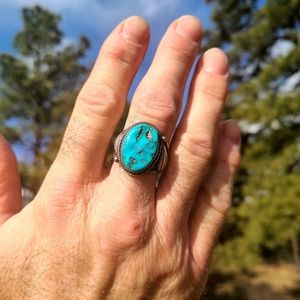 Mens vintage turquoise ring